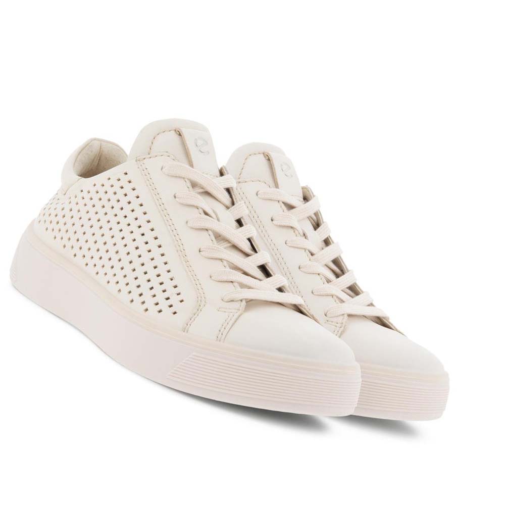 Women's Ecco Street Tray W Laced Casual Shoes White | USA 92NWY